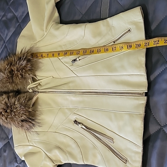 Andrew Mark Leather Coyote Fur Jacket Size  XS - Picture 14 of 16